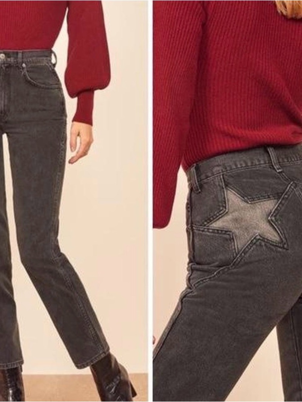 Reformation jeans with star detail